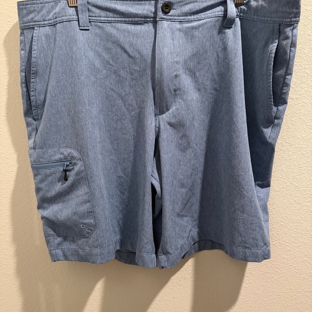 Magellan Outdoors Fish Gear Mens Blue Water Repellent Cargo‎ Fishing Shorts 40